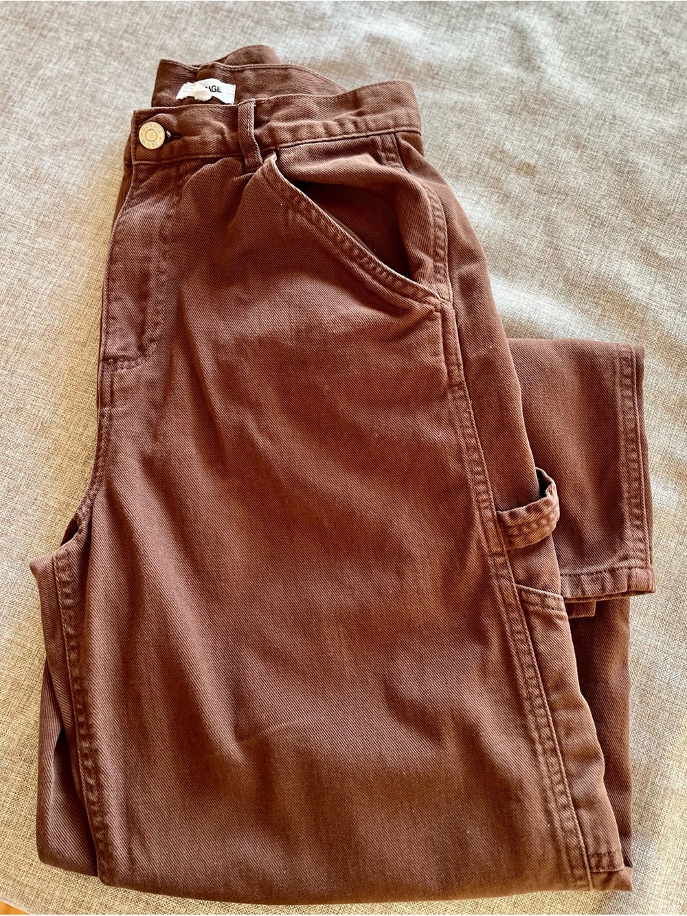 Garage Brown Carpenter Pants Size 7 High Rise Baggy Utility Jeans